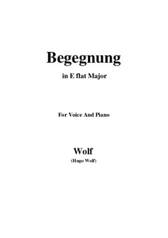 Wolf - Begegnung in E flat Major from 'Mörike-Lieder', for Voice and Piano