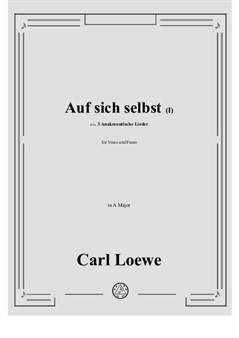 Loewe - Auf sich selbst (I) in A Major